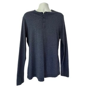 Travis Mathew Long Sleeve Blue Striped Henley Shirt – Men’s Size Large
